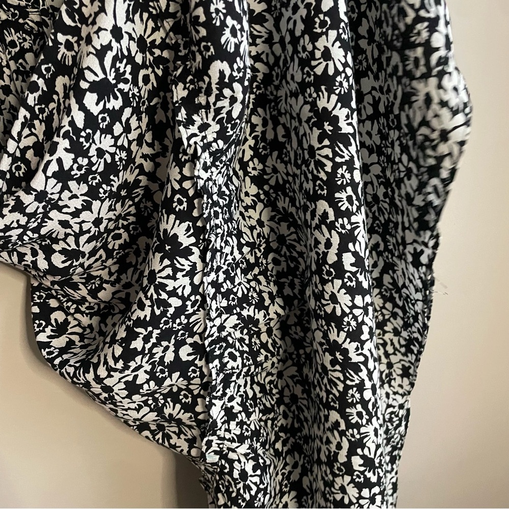 Zara Black & White Floral Maxi Dress Medium - Picture 7 of 10